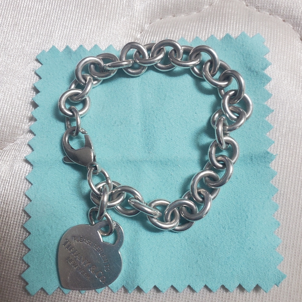 Tiffany sterling silver heart bracelet.